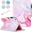 Ipad Mini 5 Case Mini 4 Mini 3 2 Cover, Smart Wake Sleep Flip Stand Case Soft PU Leather Protective Case with Card Slot Pen Holder for Apple Ipad Mini 1 2 3 4 5 - Pink Marble