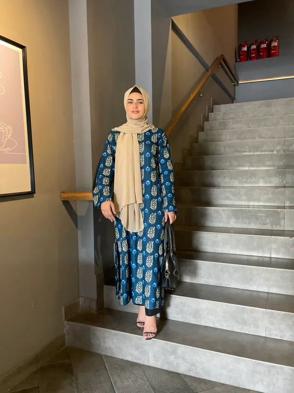 2pcs Printed Stitched Suit Stone Winter Linen Suit Winter Collection
