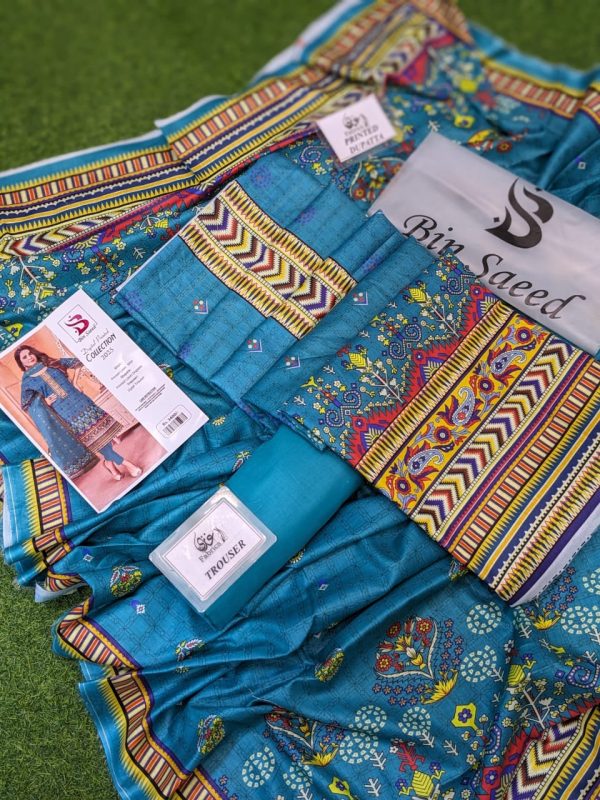 ✨ Bin Saeed ✨3 Piece Digital Printed Lawn Unstitched Suit New Collection 2025 For Womens