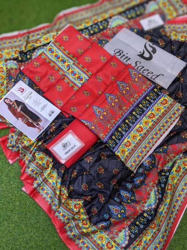 ✨ Bin Saeed ✨3 Piece Digital Printed Lawn Unstitched Suit New Collection 2025 For Womens